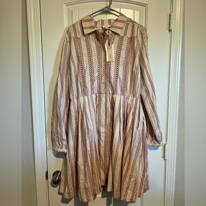 Chic A Loves A Striped Button-Down Midi Dress